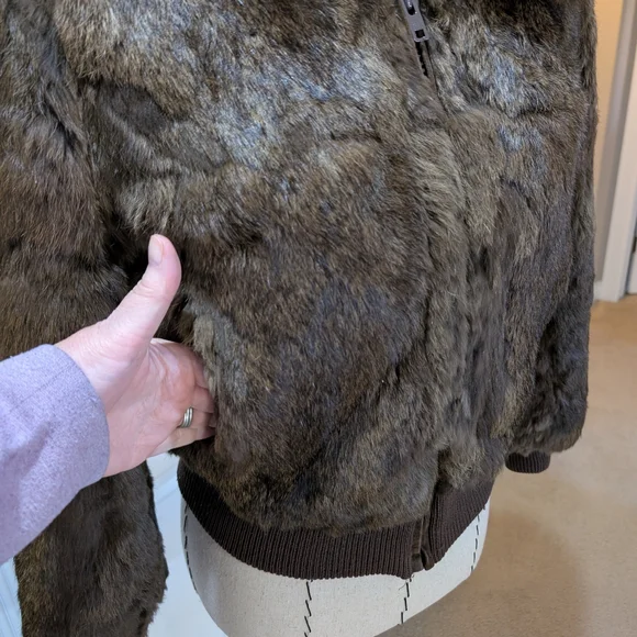 Luxurious Vintage Authentic Rabbit Fur Bomber Jacket - Picture 4 of 15